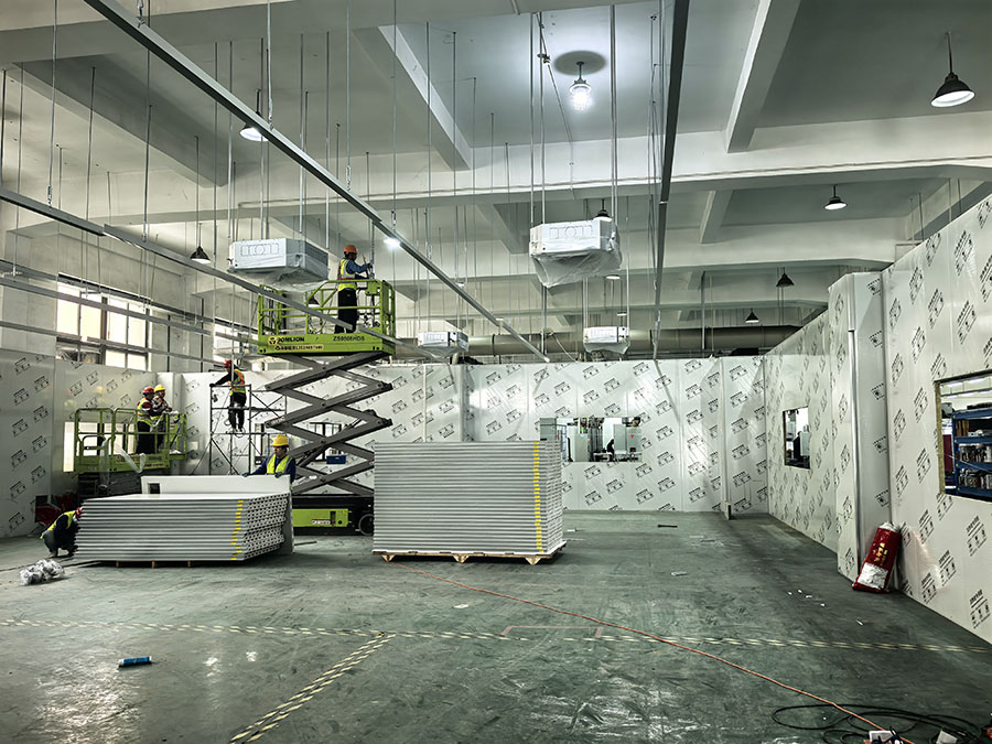 洁净厂房装修施工实拍图片